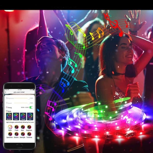 Flexibel 5m RGB LED-list / Ljusslinga / LED-Strip Bluetooth APP