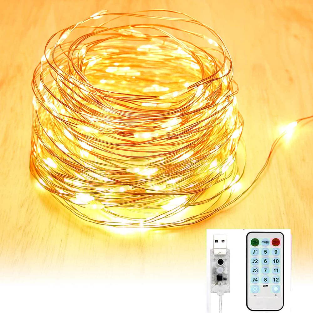 LED-slinga med fjärrkontroll - Varmvitt ljus