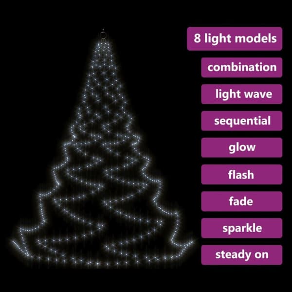 vidaXL Hängande julgran med metallkrok 260 LED kallvit 3 m inne/ute