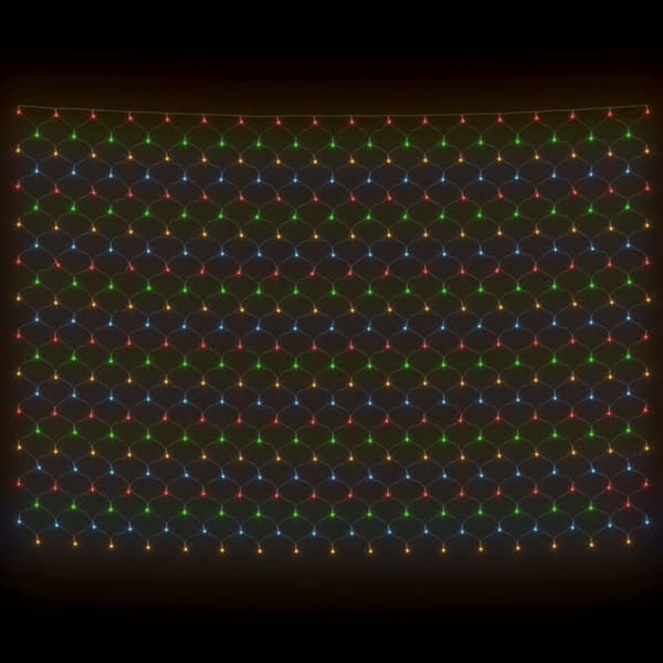 vidaXL Ljusnät flerfärgad 3x3 m 306 LED inne/ute