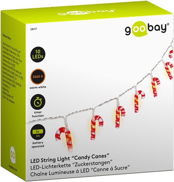 String Light "Candy Canes" 10 LEDillä