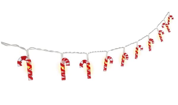 String Light "Candy Canes" 10 LEDillä Punainen, Läpinäkyvä