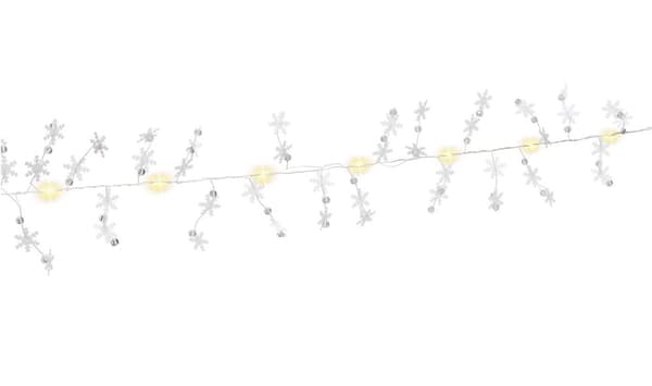 10 LED lyskæde sølvtråd "Snowflakes"