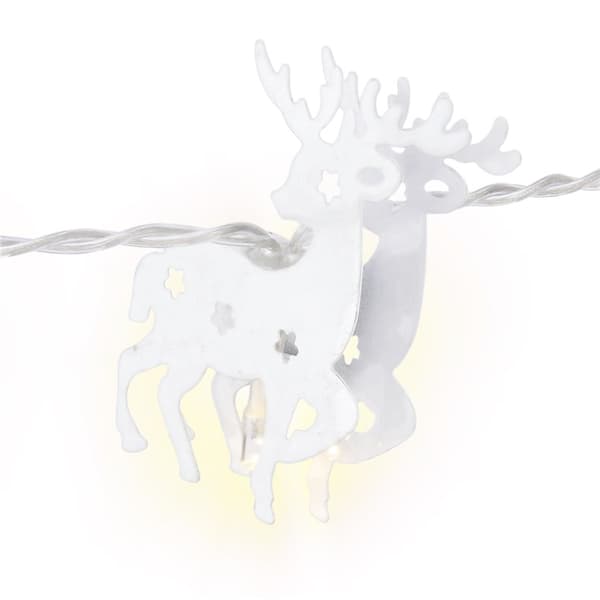 10 LED lyskæde "Rensdyr", hvid