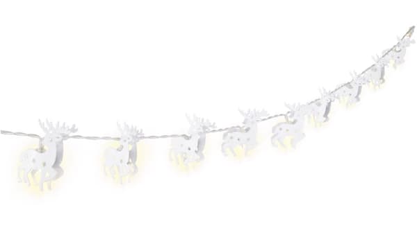 10 LED lyskæde "Rensdyr", hvid