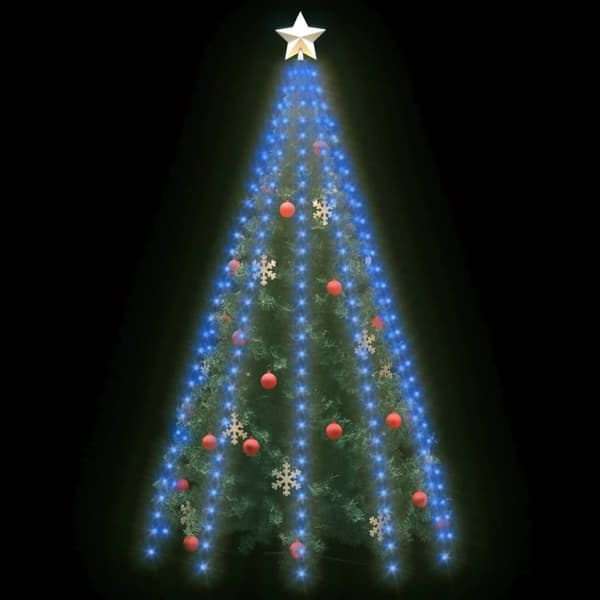 vidaXL Nettlys for jultre med 300 LED blå 300 cm