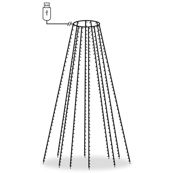 vidaXL Joulukuusen valoverkko 400 LED-valoa kylmä valkoinen 400 cm