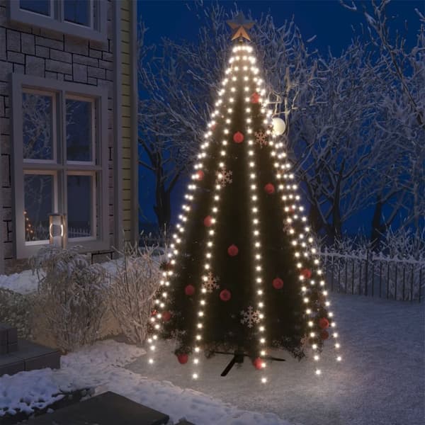vidaXL Joulukuusen valoverkko 250 LED-valoa kylmä valkoinen 250 cm