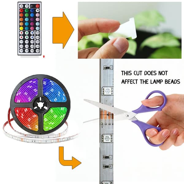 Flexibel 5m RGB LED-list / Ljusslinga / LED-Strip Bluetooth APP
