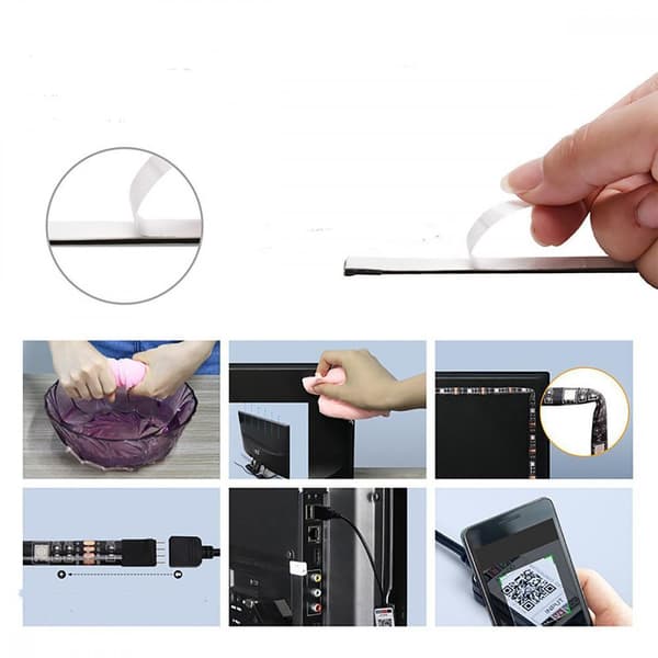 Flexibel 5m RGB LED-list / Ljusslinga / LED-Strip Bluetooth APP