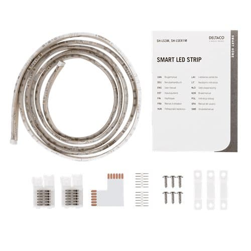 Deltaco Smart Home LED-list förlängning, 1m, RGB, 2700K-6500K - Vit
