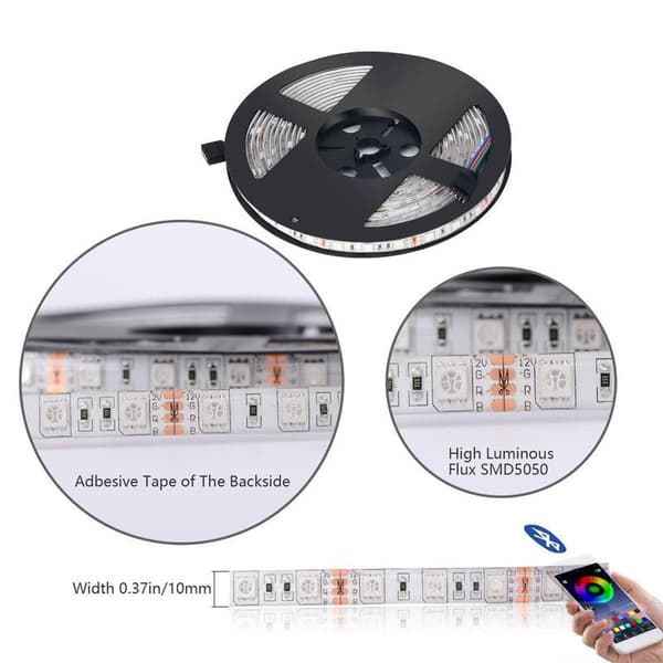 Fleksibel 5m RGB lyssløjfe / LED strip / LED-Strip Bluetooth APP