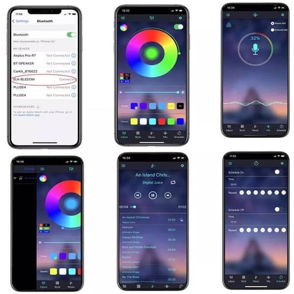 Fleksibel 5m RGB lyssløjfe / LED strip / LED-Strip Bluetooth APP