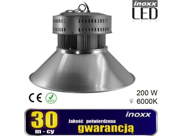 Nvox LED industrilampe 200w fjernlys 6000k kald 18000lm