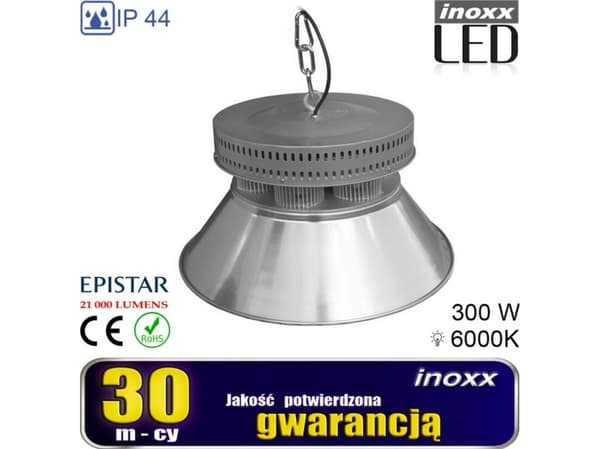 Nvox 300 watt høy cob led industrilampe 27 000 lm 6000 k kald