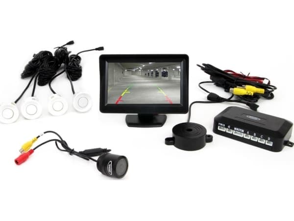 Amio Pysäköintianturisarja tft01 4.3" kameralla hd-315-led 4 anturia valkoinen