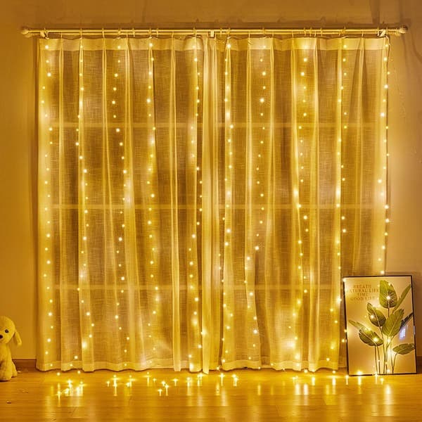 Ljusridå för fönster med 300 LED