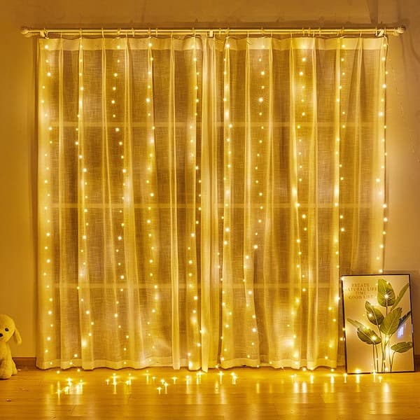 Ljusridå för fönster med 300 LED