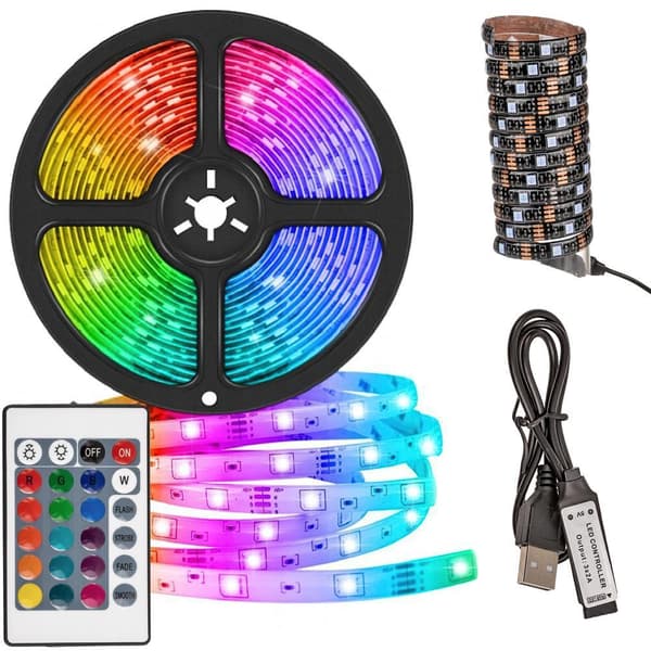 2m LED-Strip Lights med RGB / Lyslenke / LED-list - USB
