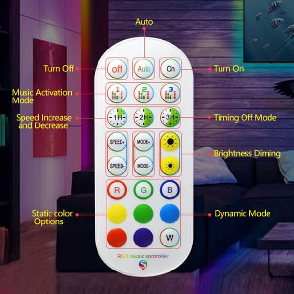 Appstyrd Smart WiFi RGB LED-slinga - 10 meter med remote