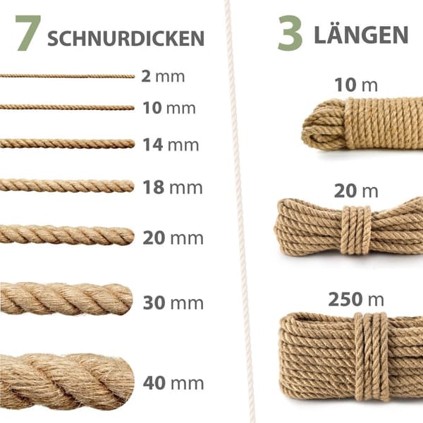 Jute garn snor snor - snor band garn pakke snor hamp reb reb garn jute garn havegarn ø 10 mm 10m