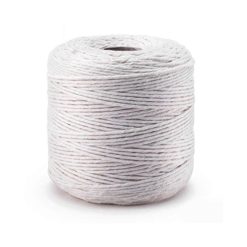 Köksgarn bomullssnöre 250g ca. 180 m ø 2 mm - slaktgarn rostning garn baker garn garn paket sladd macrame snodd vit