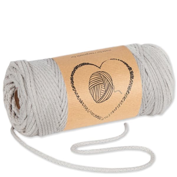 Macrame Garn 3 mm - Bomuldsgarn Macrame Cord Bomuld Cord Cord Tape med Polyester Core 50M Beige Bomuld