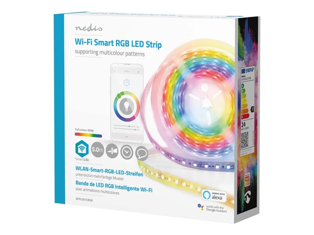 Nedis - Ljusslinga - LED - 24 W - klass F - RGB-lampa