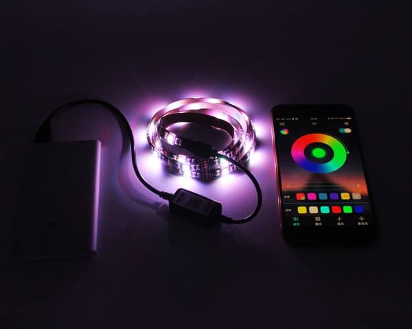 True RGB LED-list, 16,8 miljoner färger, vattentät, bluetooth, ljudaktivering - 1 meter