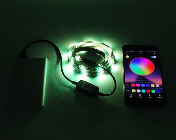 True RGB LED-list, 16,8 miljoner färger, vattentät, bluetooth, ljudaktivering - 1 meter