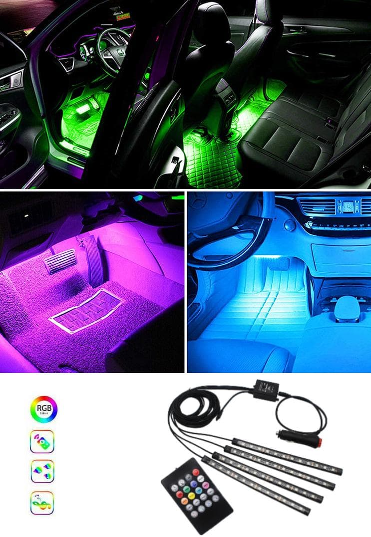 4st RGB LED-list / Ljusslinga för bilen LED-Strip