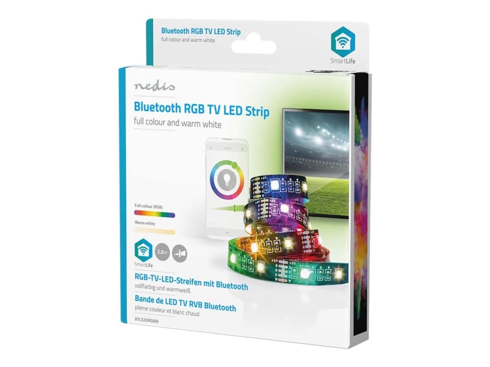 Nedis SmartLife - Ljusslinga - LED - 4 W - klass F - RGB/varmt till kallt vitt ljus - 2700-6500 K