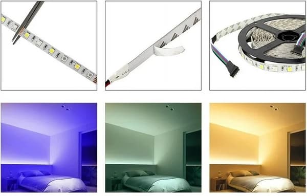 RGB LED ljusslinga med styrenhet/kontrollbox, fjärrkontroll - Premium, 6m