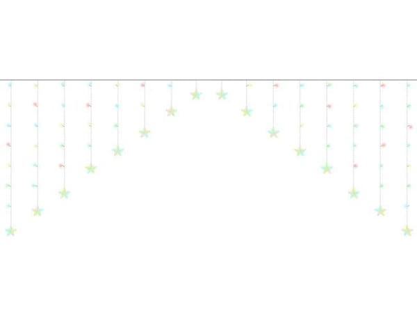 Lyssnor - Lysgardin med stjerner - 136 LED - 2,5 meter
