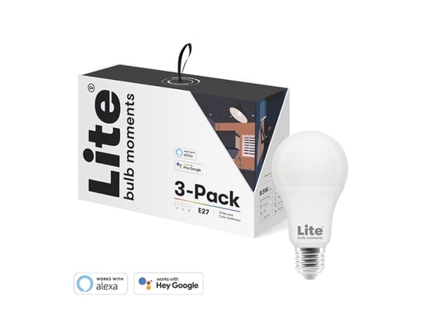 Lite Bulb Moments A60 RGB 2700-6500K E27 9W Hvid og farve atmosfære 3 pakke