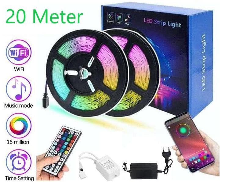 Flexibel 20m RGB LED-list / Ljusslinga / LED-Strip Bluetooth APP