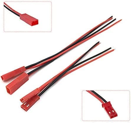 20 par 22 AWG JST-stik, 2-benet hanstik LED-kabellampe RC-batterilegetøj 10cm og 15cm - tilbehør til fjernbetjening legetøjskabel