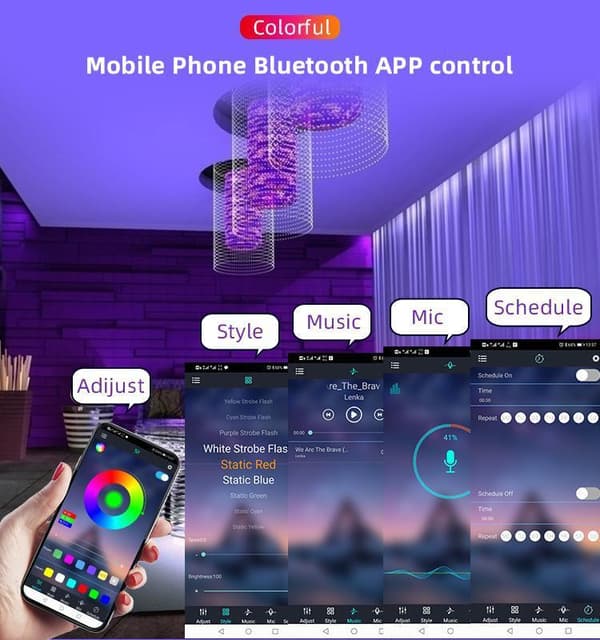 20m Led-ljus Bluetooth Rgb-ljus / Ljusslinga / LED-Strip