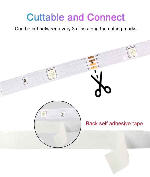 Flexibel 20m RGB LED-list / Ljusslinga / LED-Strip Bluetooth APP