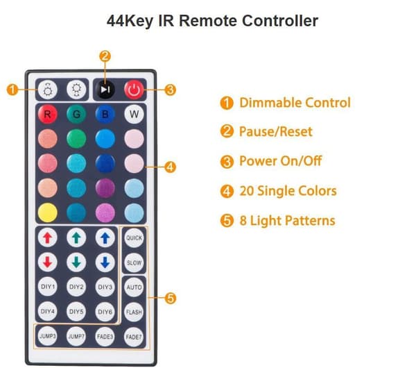 Flexibel 20m RGB LED-list / Ljusslinga / LED-Strip Bluetooth APP