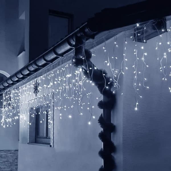 SPRINGOS® 300 LED ljusridå, 14,5m, 8 funktioner, kallvit