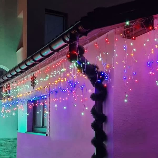 SPRINGOS® Ljusgarnlängd 500 LED, 22,5 meter Dekoration Programmerare 8 funktioner IP44 – flerfärgad