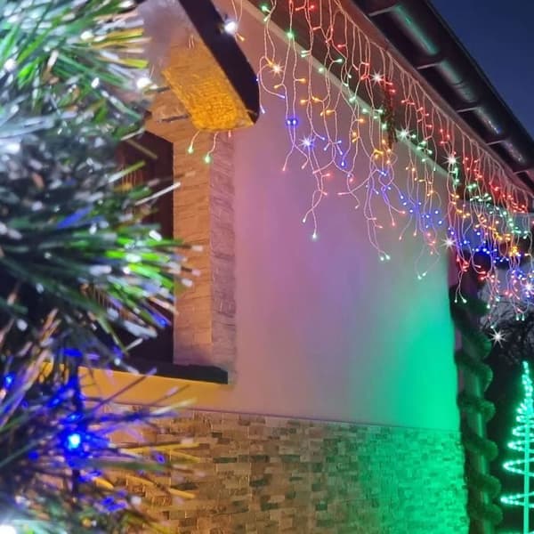 SPRINGOS® Ljusgarnlängd 500 LED, 22,5 meter Dekoration Programmerare 8 funktioner IP44 – flerfärgad