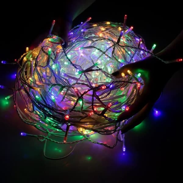 SPRINGOS® Ljusgarnlängd 500 LED, 22,5 meter Dekoration Programmerare 8 funktioner IP44 – flerfärgad