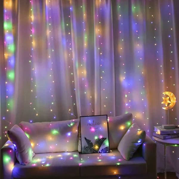 LED Gardin USB Ljusslinga med Fjärrkontroll 3M Flerfärgad
