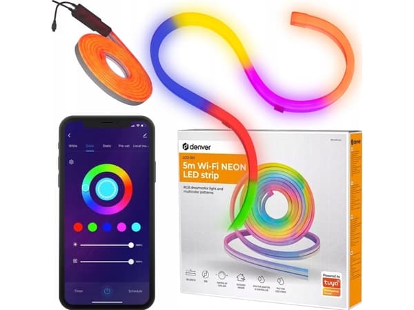 DENVER LCO-551 - Lysslynge - LED - 60 LEDs/m - 30 W - RGB-lys - 5 m