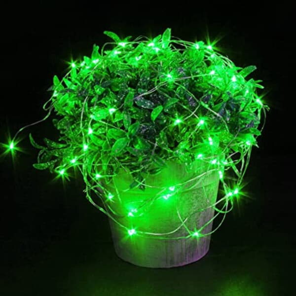 10-Pack 1m Mini LED Light Loop Battery Drevet grønt