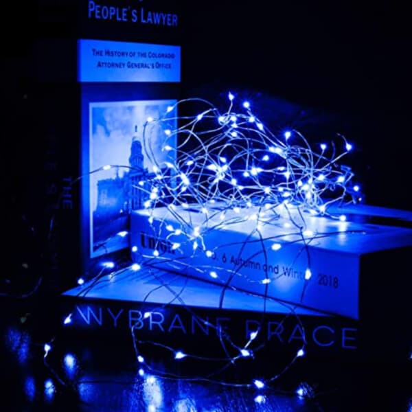 10-Pack 1m Mini LED Light Loop Battery-Powered Blue
