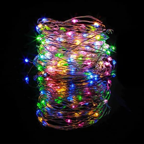 6-pack 1m mini-LED-valonsilmukan akkukäyttöinen monivärinen