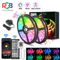 Miniatyrbild 3 av 11: 20m 18LEDs/m 12V RGB musik LED-remsa med fjärrkontroll, 16 miljoner färger, justerbar ljusstyrka, appkontroll, lätt att klippa/installera